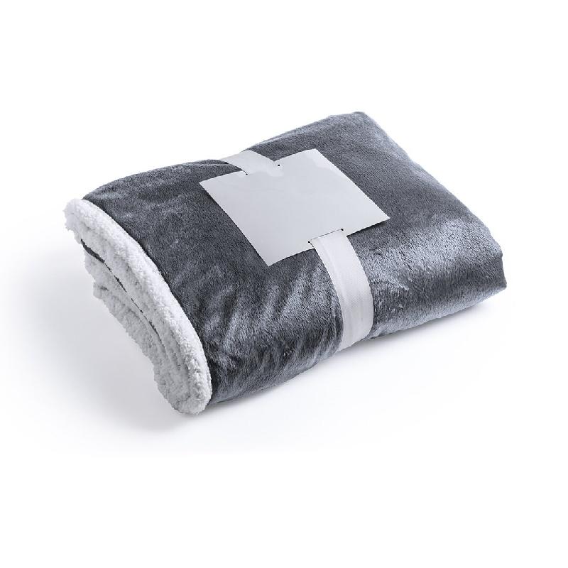 Couverture Grise Au Design Bicolore Élégant, Douce Association De Polaire « Coral Fleece » Et De Sherpa (380 G/M²) - 8414271012914_0