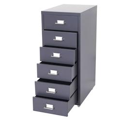 Décoshop26 - Caisson à tiroirs en acier 69x28x41cm 6 tiroirs gris foncé 04_0004354 - gris 3000448232695_0