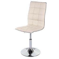 Décoshop26 - Chaise de salle à manger cuisine design moderne et chic hauteur réglable pivotant en synthétique crème 04_0002211 - 3000258332691_0