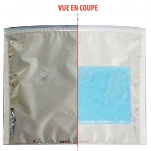 Emballages isothermes - Pochette zip 20 x H22 cm avec gel eutectique intégré - Réutilisable et métallisée_0