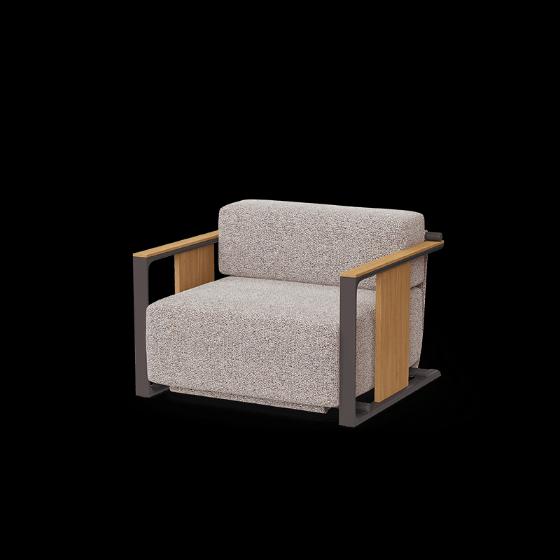 Fauteuil d'extérieur design TULUM - aluminium recyclable et bois de teck - par Vondom_0