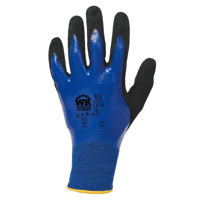 Gants de manutention en milieux humides - WKP703 - Normés EN ISO 21420, EN388 4342D - Enduction nitrile - Multi-tailles_0