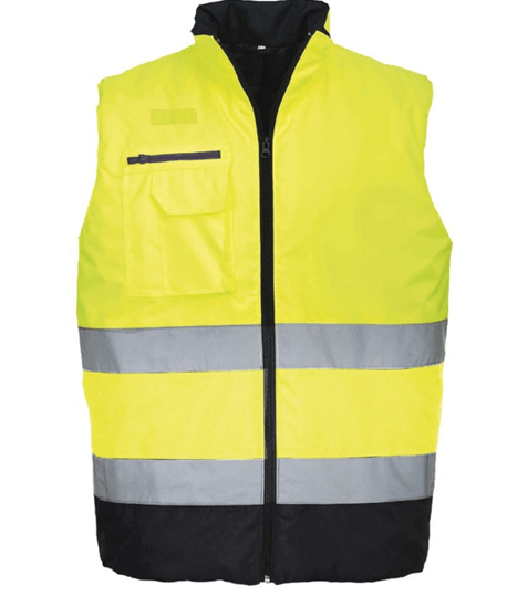 Gilet haute visibilité matelassé imperméable, Coloris : Jaune Fluo, Taille : S_0