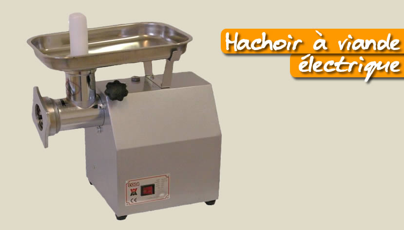 Hachoir à viande professionnel électrique - 650W - Débit 120 kg/h - Fournis avec 2 couteaux et 2 plaques (6 et 8mm)_0