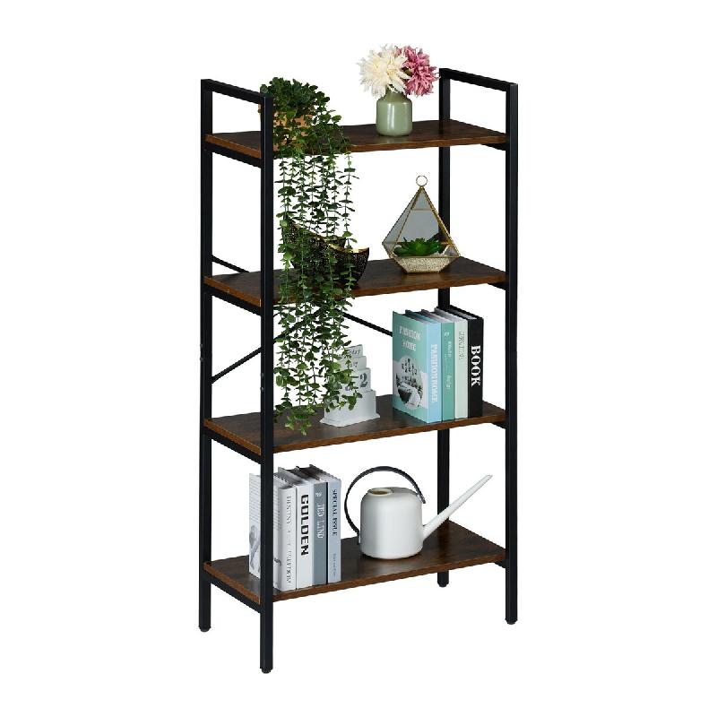 Helloshop26 - Bibliothèque murale industrielle à 3 étagères 92 x 60 x 32 cm pour livres plantes design intérieur en fer noir 13_0017395 - noir 30_0