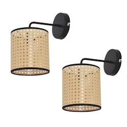 Helloshop26 - Lot de 2 appliques murales 25 x 17 x 16 cm noir beige  03_0007355 - 3001874682726_0