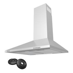 Hotte aspirante murale CIARRA A++ 370 m³/h 60 cm, pyramidale, 3 niveaux VMS6201 - inox CBCS6201_0