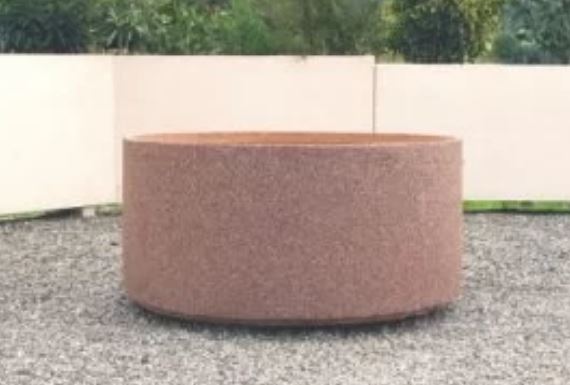 Jardinière ronde Ahmosis en béton armé - Autostable avec option antigraffiti et pieds - Diamètre 165 cm, Hauteur 51 cm, Poids 680 kg_0