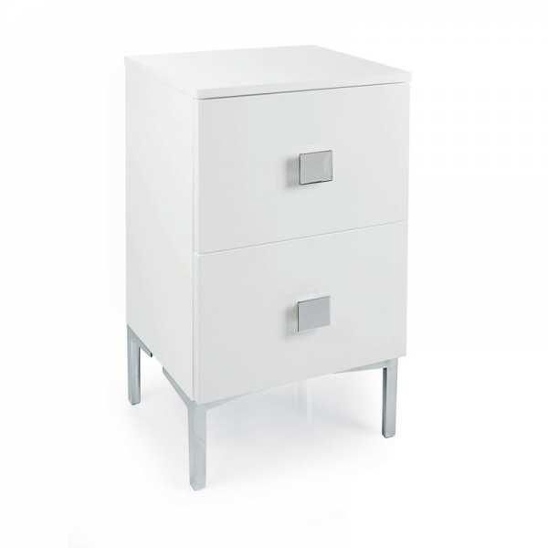 Meuble de rangement - Duo FU 2200 - 2 tiroirs, poignées chromées et pieds en aluminium poli_0