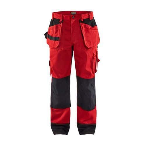 PANTALON DE TRAVAIL ARTISAN BICOLORE POCHES FLOTTANTES ROUGE/NOIR C62 - BLAKLADER