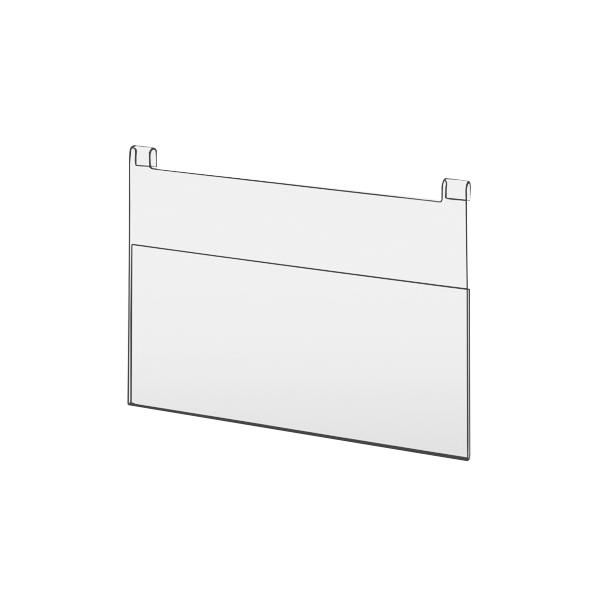 Porte-visuel en plexiglass transparent horizontaul pour toute grille_0