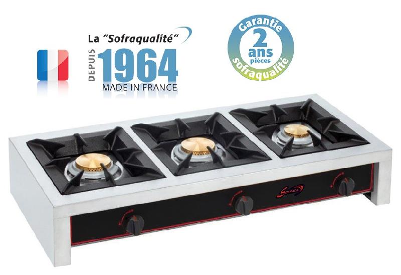 Réchaud gaz - 3 feux indépendants - 19000 W - Fabrication française - Modèle 27036R_0
