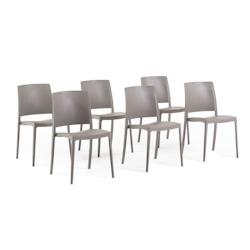 RATTATAN Set 6 Chaises Empilables en Polypropylène avec fibre de verre pour Jardin ou intérieur, hydrofuges et résistantes, deign moderne - MARIA -_0