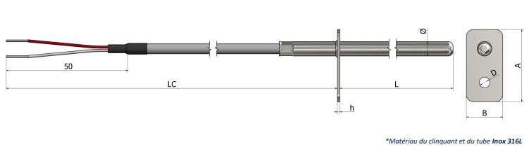 Thermistance de surface Clinquant (à connecter) - HS12_0