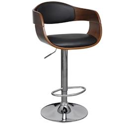 VidaXL Tabouret De Bar Bois Courbé Et Similicuir - noir 241053_0