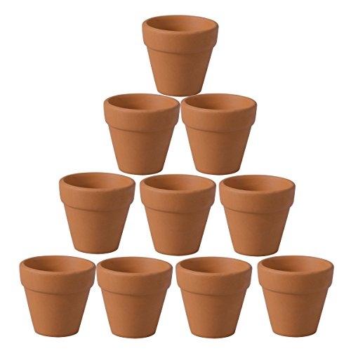 OUNONA - Lot de 10 mini-pots en terre cuite pour fleurs, cactus, semis et projets créatifs - 4,5 x 4 cm_0