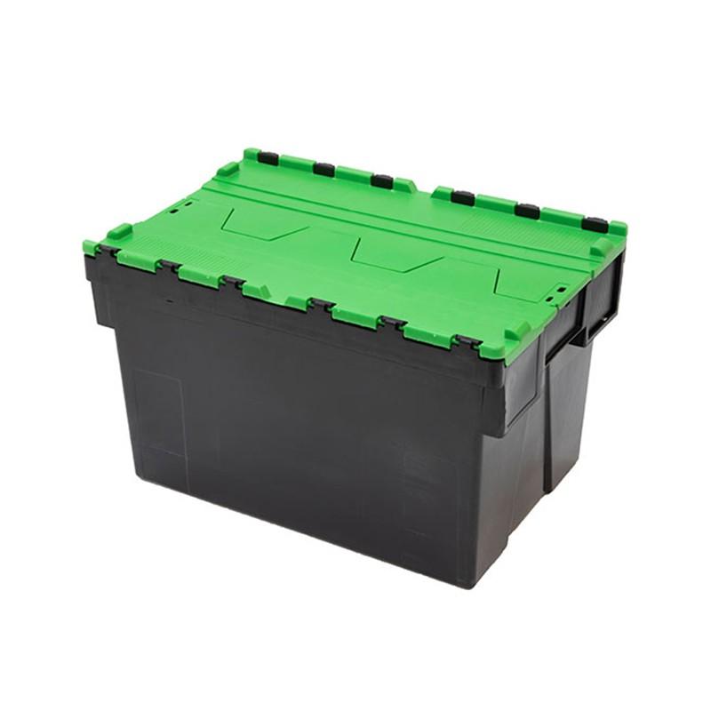 Bac navette 600 x 400 x 365 mm - 63L avec couvercle vert - Marque Rolléco_0