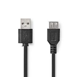 Câble Usb 2.0  A Mâle - A Femelle  2,0 M  Noir Usage Non Intensif Nedis - 3665476641323_0