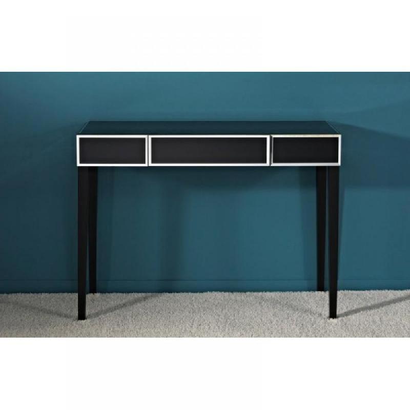 DIAMANT CONSOLE AVEC TIROIR CENTRAL EN VERRE NOIR