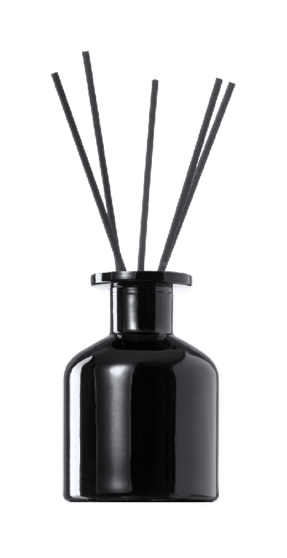 Diffuseur de parfum - flacon en verre 100 ml avec 8 bâtonnets diffuseurs en bois - couleur noire_0