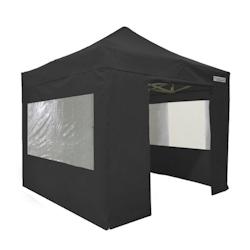FRANCE BARNUMS Tente pliante PRO 3x3m pack fenêtres - 4 murs - ALU 55mm/PVC 580g Norme M2 - noir - FRANCE-BARNUMS - noir aluminium 224F_0