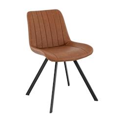 France Mobilier CHR Lot de 2 chaises Juliette Cognac, 78x49x61 cm - brown synthetic material 3760326526215_0