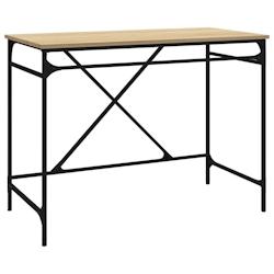 Helloshop26 - Bureau table poste de travail meuble d'ordinateur informatique étude chêne sonoma 100 x 50 x 75 cm bois d'ingénierie 02_0023632 - 300_0