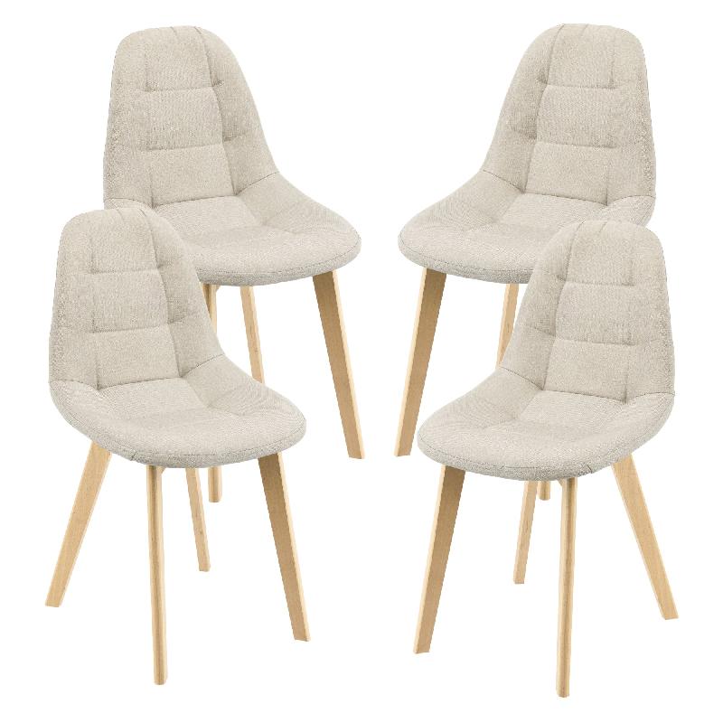 LOT DE 4 CHAISES DE SALLE À MANGER 86 X 53 X 47 CM BEIGE 03_0006768_0