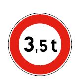 Panneau d'accès interdit aux véhicules de 3.5t - B13_0