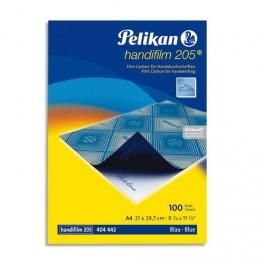 PELIKAN BOÎTE DE 100 FILMS BLEUES CARBONE A4 HANDIFILM POUR ÉCRITURE NOIR