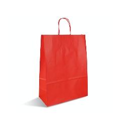 Déstockage // Sac papier poignées torsadées rouge 25+12x36 - Vendu par 250 - 3760365406080_0