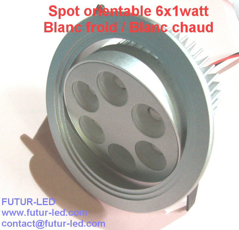 Spot led (6x1watt) orientable encastrable (modele rond)_0