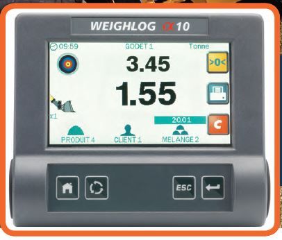 Système de pesage embarqué utilisé pour le chargement de Ia remorque et Ia trémie - WEIGHLOG 10_1