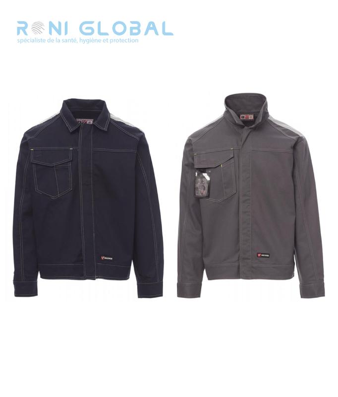 Veste de travail industrie unisexe pour hiver en coton - SAFE WINTER PAYPER - avec inserts réfléchissants et accessoires pratiques_0