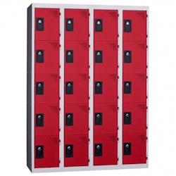 Vestiaires 5 cases x 4 colonnes - En kit - Rouge - Largeur 120cm - PROVOST - rouge acier 207001852_0