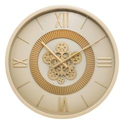 Atmosphera Pendule murale en métal Beige avec rouages mobiles D 50 cm - beige 3560232960369_0