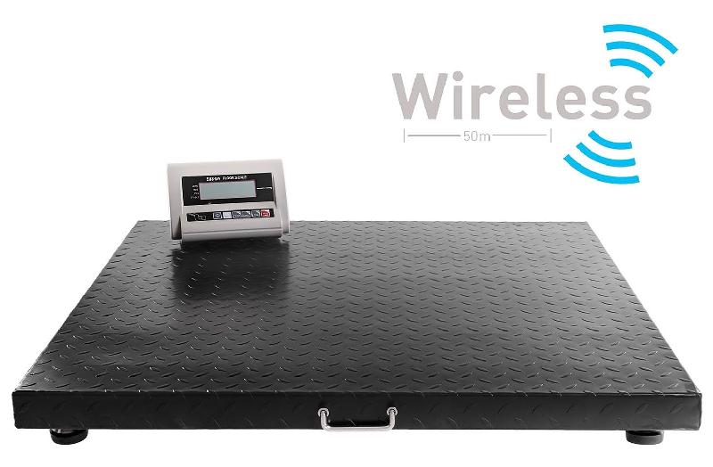Balance au sol haut de gamme - Industrie, transport, commerce - 3 tonnes/1 kg - Sans fil, plateforme 1m x 1m, LCD rétroéclairé_0