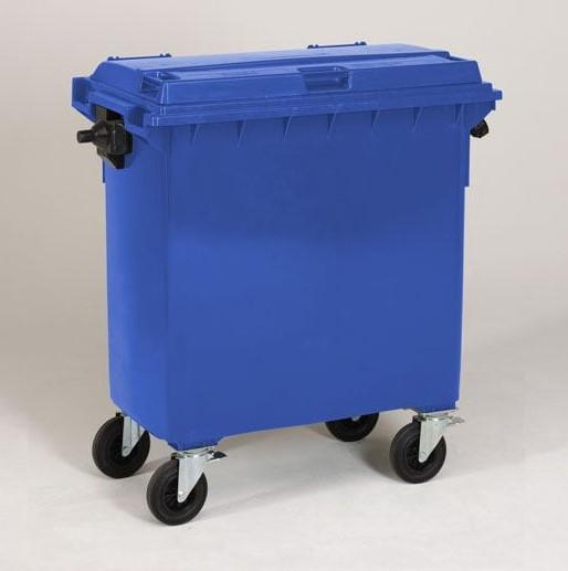 Conteneur poubelle standard - 4 roues - 770L jaune - plastique PE robuste - Rolléco_0