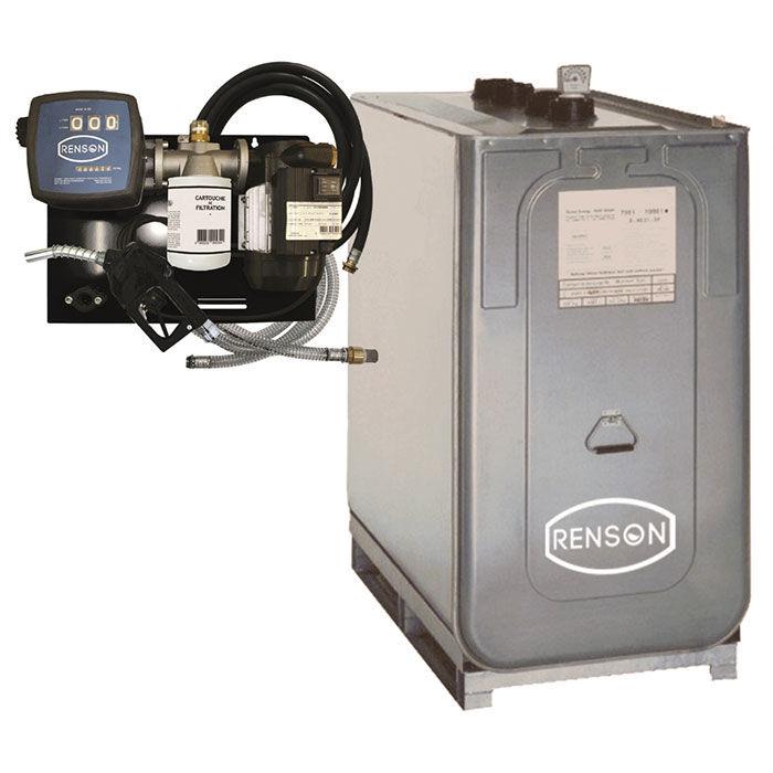 Cuve de stockage fuel galva 1000 L RENSON - acier galvanisé, double paroi, jauge graduée et station 230V_0