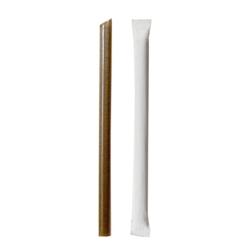 FHC evolupack FHC - 1000Pcs - Paille biseautée Marc de Café & PLA emballage individuel   H230mm - beige plastique FHC210CHCOS23W_0