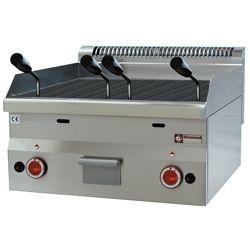 Grill pierres de lave gaz avec grille de cuisson en fonte - top - G60/GPL6T - acier inox AISI 304_0