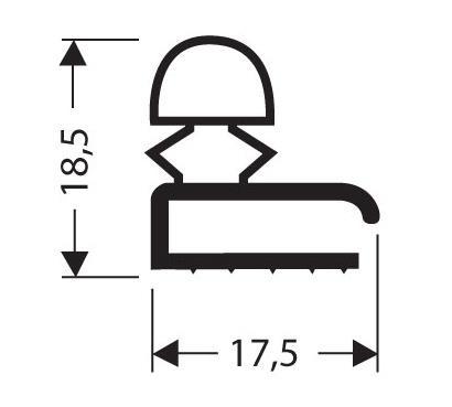 Joint pvc plat sans aimant pour meubles frigos jpf-005_0