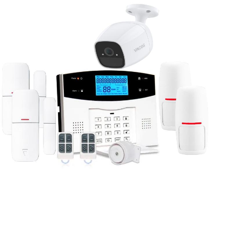 Kit alarme maison connectée sans fil WIFI - Box internet et GSM - Belmon Smart Life - caméra WIFI extérieure autonome - Lifebox KIT9_0