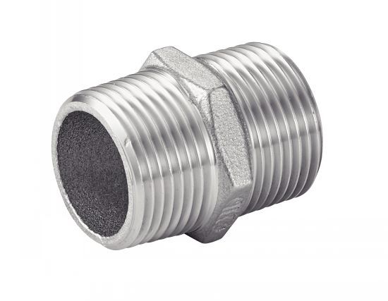 Mamelon hexagonal - Inox 316 - Modèle 5221 - Diamètres DN6 à DN100 - Filetage Gaz ou NPT - Norme ISO 7/1_0