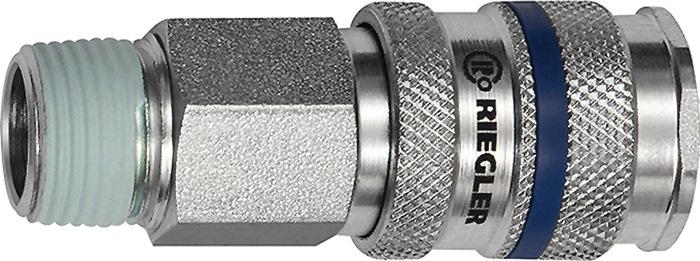 Raccord rapide DN 7,8 - Filetage extérieur R 3/8 - Acier - Débit 2000 l/min - RIEGLER_0