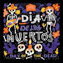 Serviettes 33x33cm dia de los muertos violet (240 unités) MESA BELLA - noir 3701168928096_0
