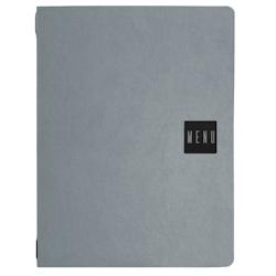 Set 12 porte-menu A4 Stil Casa, polyuréthane, 24,3x31,6 cm, 3 enveloppes plastiques, élastique, bleu clair (ice). - PM2C-ICD-MN-SN_0