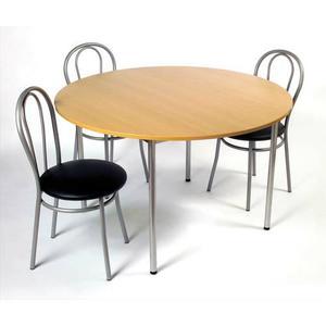 Sodematub table collectivité hêtre alu cafétéria ronde diam 120cm_0