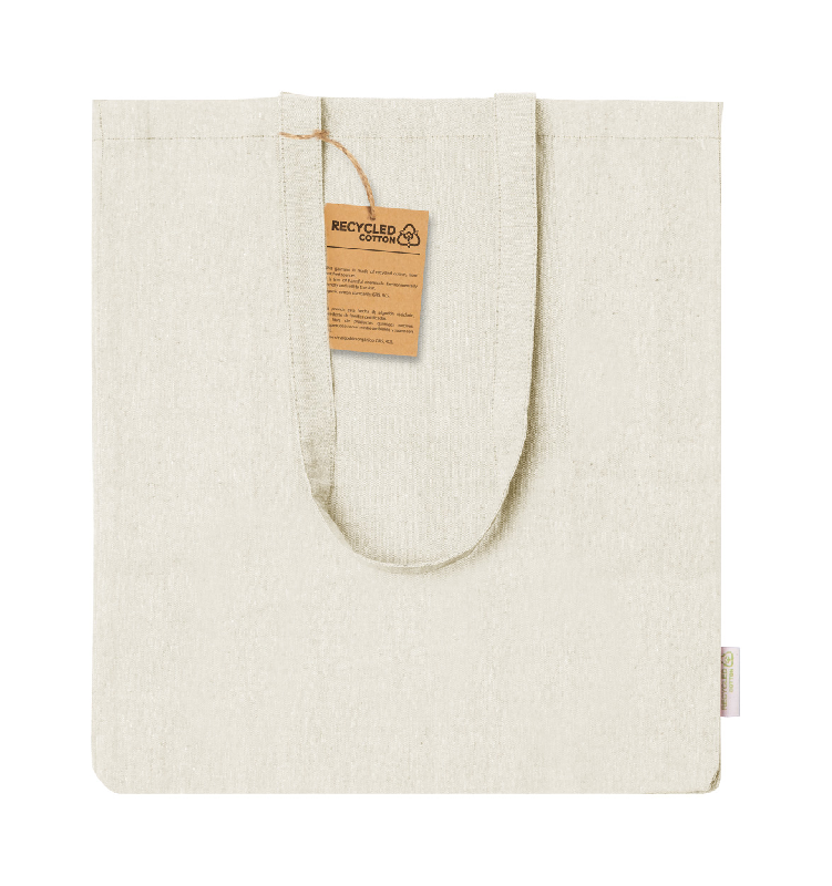 Tote bag - coton recyclé 140 g/m² - avec soufflet et anses longues_0