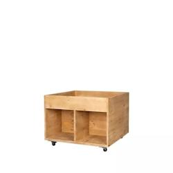 TRADIS Présentoir central fleuriste en bois massif, sur roulettes - marron Bois massif 3701468413032_0